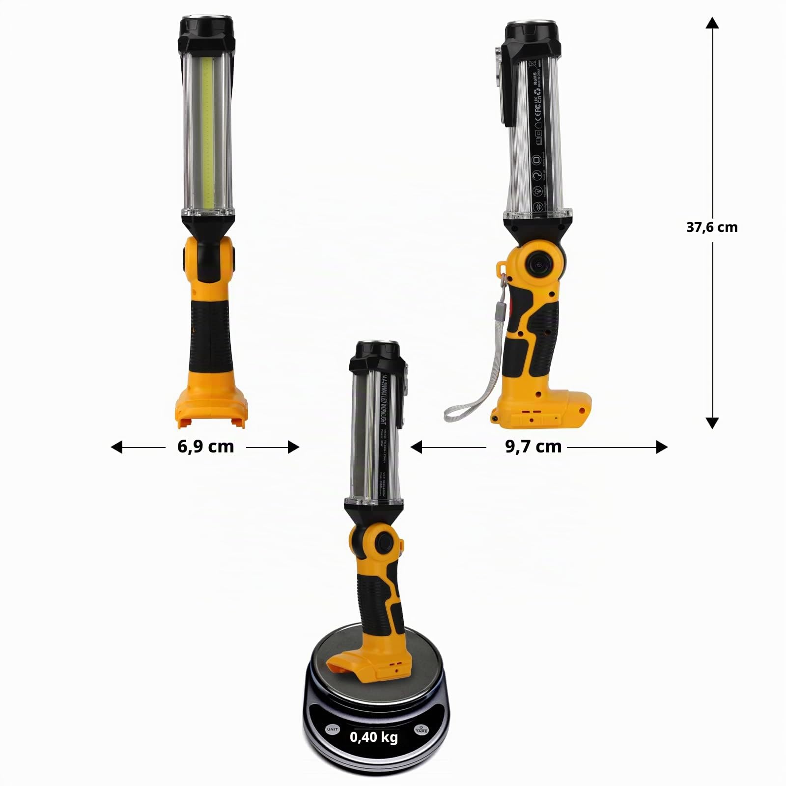 Taingwei 2000LM HA CONDOTTO LA Luce di Lavoro per Dewalt 18V Batteria al Litio, 25W Torcia per Campeggio, Riparazione auto, Emergenza e Lavoro Site Illuminazione