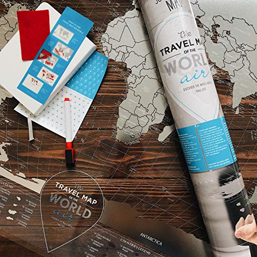 Transparent Detailed Scratch Off World Map (23" X 37") Rewritable Places I've Been Travel Map - Printed On Flexible Plastic - Made In Ukraine By 1Dea.me #TOP6