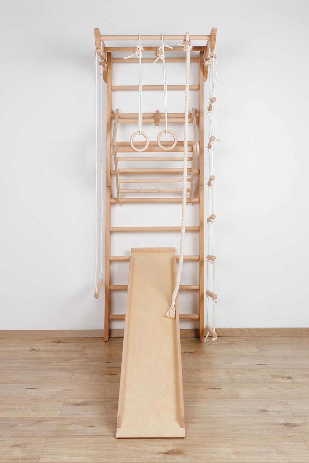 Sprossenwand, Klettergerüst Kinder-5-220, Indoor Holz Sportgerät, Kletterwand, Turnwand, Gym