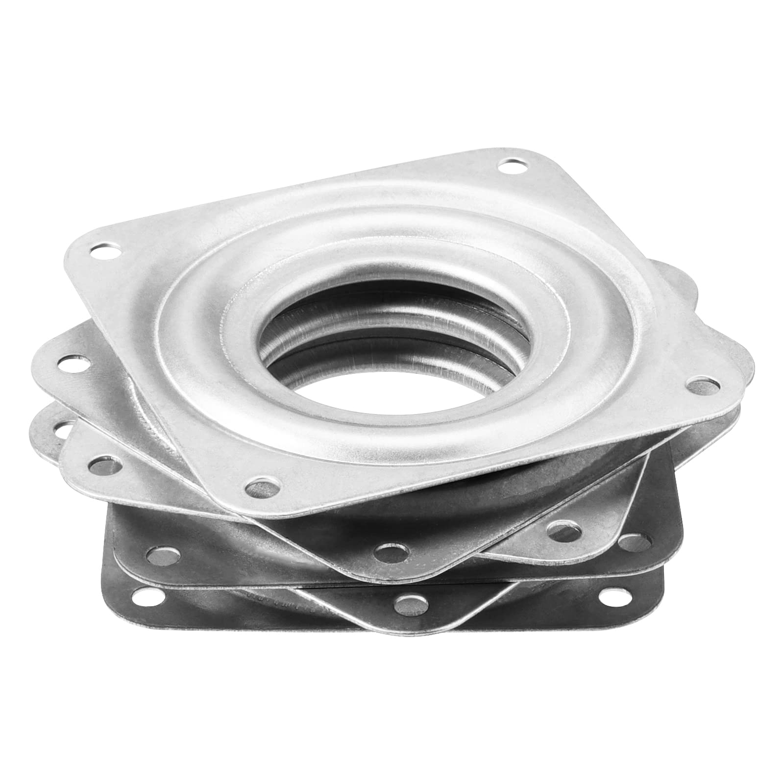 Lot de 10 Plateaux Rotatifs Carrés de 71 mm, en Métal, Roulements à Billes, Rotation à 360 Degrés, Pivotement Lazy Susan avec vis pour Étagère de Cuisine, Support TV, 30 kg, Argent