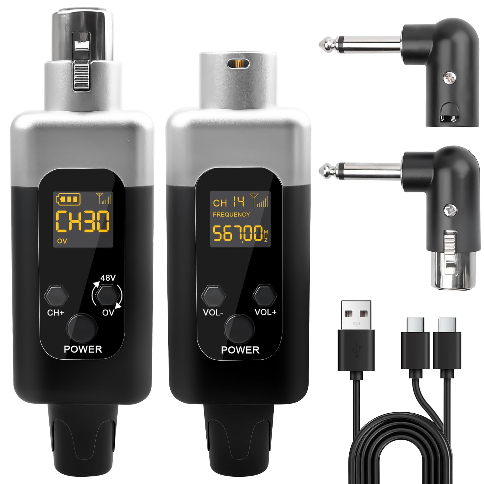 Ricevitore microfono, trasmettitore wireless, ricevitore portatile, adattatore per microfono a condensatore dinamico per palcoscenico e lezioni