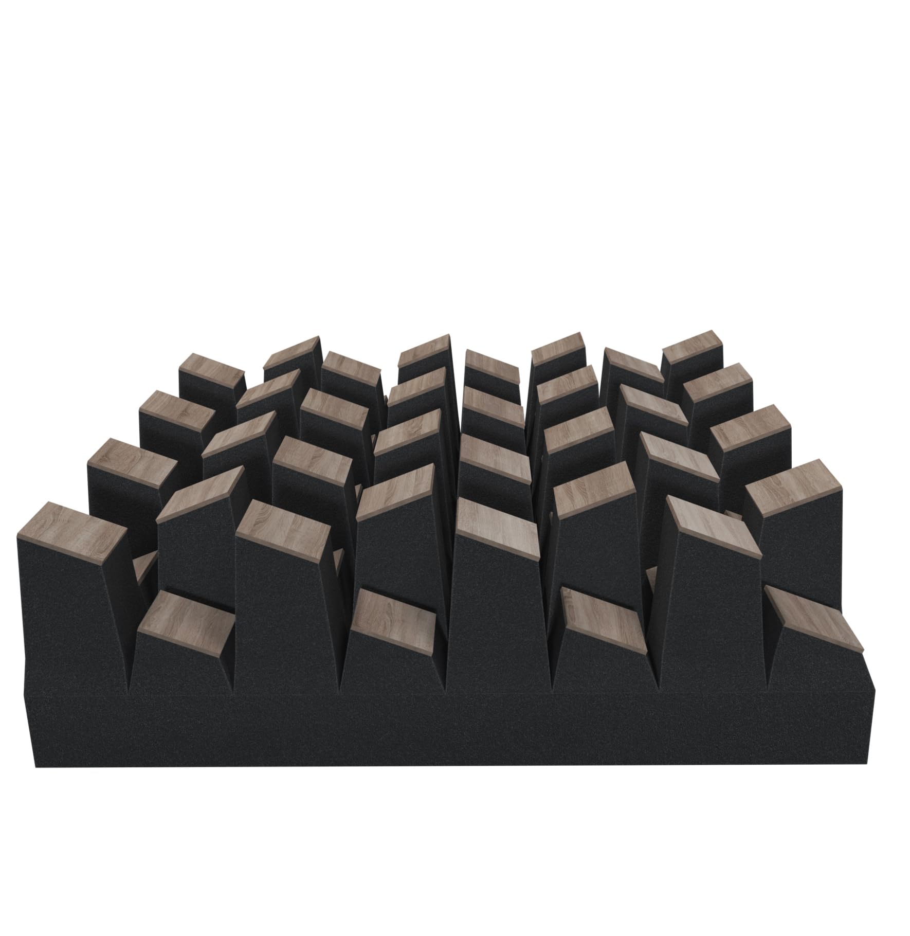 2er-Pack – Akustikdiffusor | 2D-Diffusor | Größe: 50 x 50 cm | Reflexion – Diffusion – Absorption – Schalldämmung | Wandkunstpaneel | Farbe: [SIRIUS (150mm) | Sonoma]