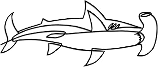 Slickss Hammerhead Shark Wall Decor, Minimalist Line Art Metal Decor for Bathroom & Living Room, Shark Lover Gift, Ocean Themed Wall Hanging, shark bathroom decor(17.9" x 7.5")