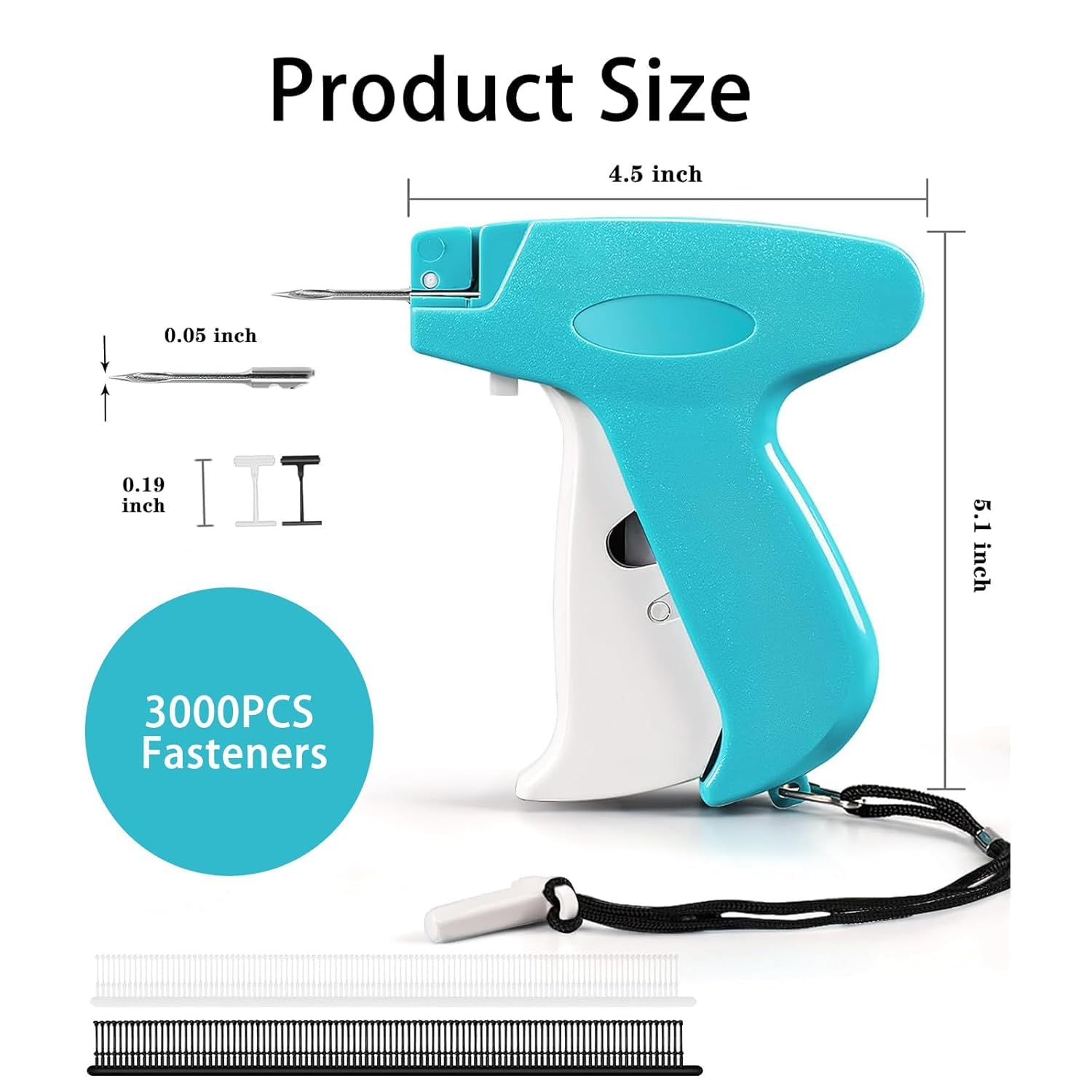 GOPINATHJI Mini Stitch Gun Kit, Tagging Gun for Clothing, Easy Stitch Sewing Hemming Gun for Clothes, Quick Cloth Fixer Gun Kit with 2 Needles, 1500 Black Fasteners & 1500 White Fasteners,Green 2