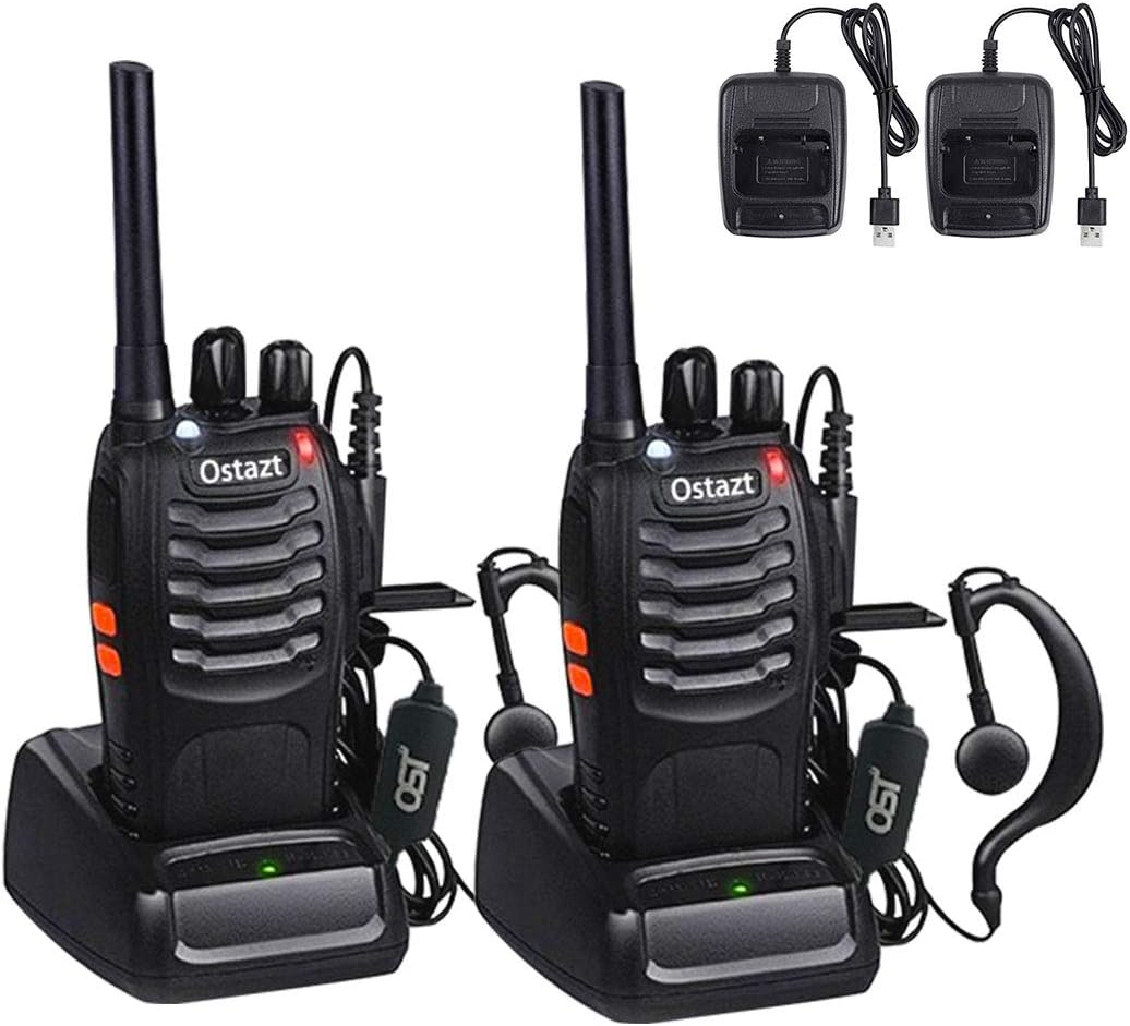 Walkie Talkies 88E, Rechargeable Long Range Two Way Radio for Survival Biking and Hiking(pack of 2)