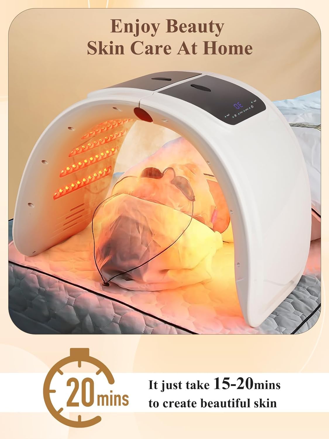 Led Mask Rotlicht Maske Gesicht: YUITONG 7 Arten von Lichtwellen und Zirkulierendes Licht - Sprühfunktion Befeuchtung und Pflege Led Maske Gesicht - Klappbar Led Gesichtsmaske Lichttherapie Maske
