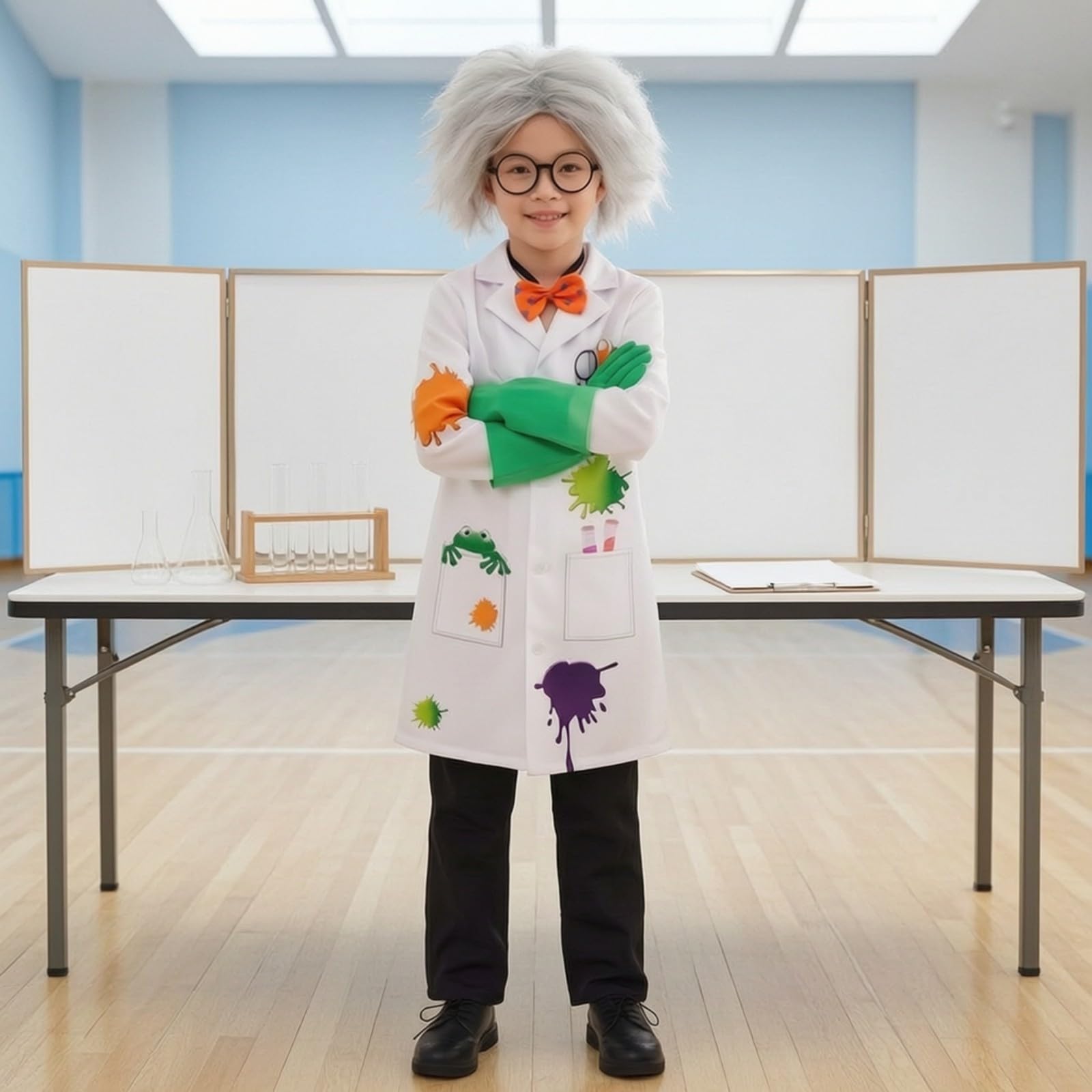 Set di Costumi da Scienziato Resistente Colorato, Travestimento, per Feste in Maschera, Recite Scolastiche, Bambini,