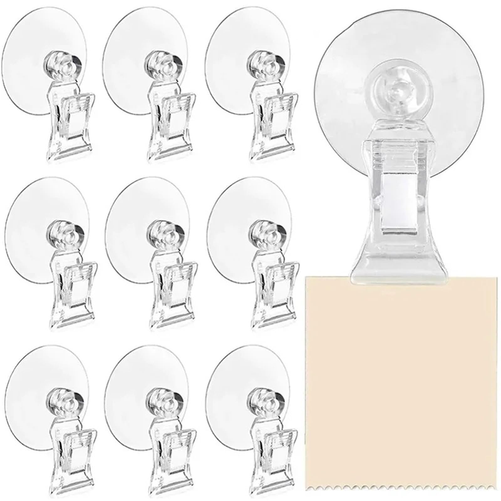Vaeltor One Color 30Pcs Plastic Suction Cup Clips Transparent Sucker Clamp Bathroom Window Glass Suction Cup With Clip For Advertising Display
