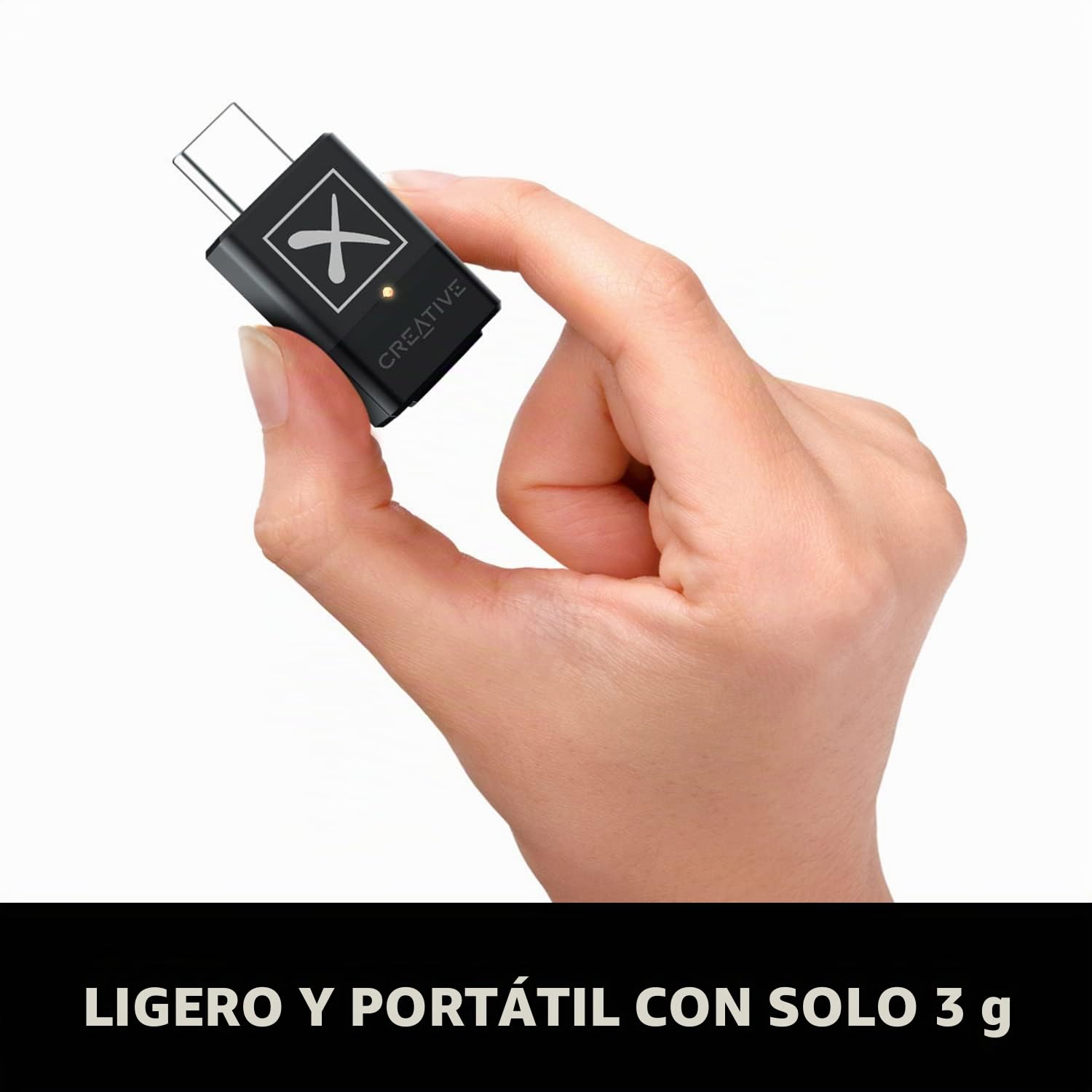 Creative BT-W3X Transmisor de Audio Smart Bluetooth 5.3 con aptX HD, Audio de Alta definición de 24 bits/48 kHz, función de Cambio de Dispositivo, Funciona con PC/Mac/Consolas de Juegos