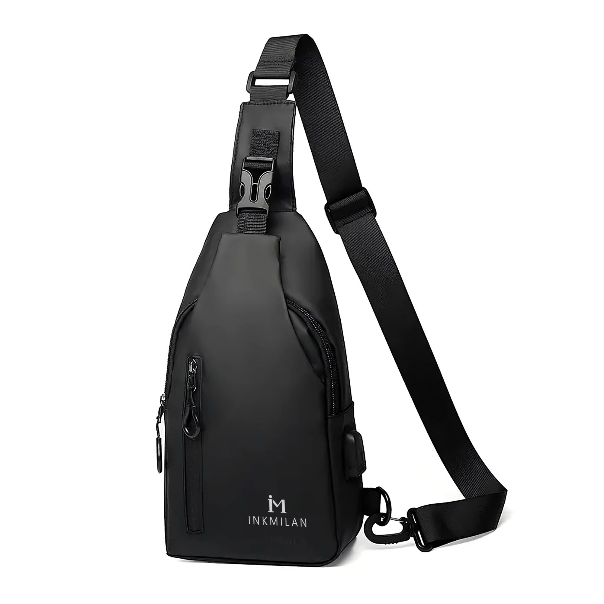 Versatile Lightweight Nylon Chest Bag for On-The-Go Convenience for Boy Men Unisex, Chest Bag for Travel Enthusiasts Bag - (Black Luggage)-image-46