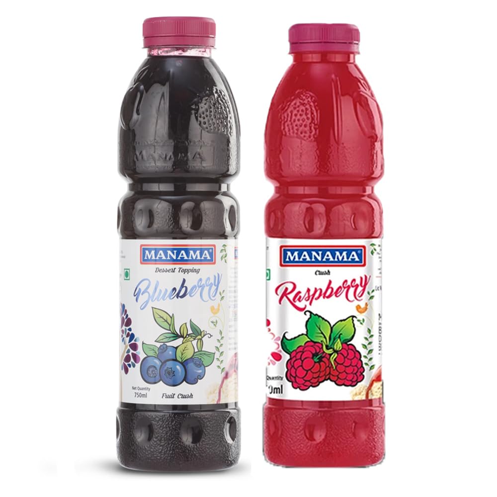 Manama Blueberry Crush and Raspberry Crush | 750ML Each | Topping for Cakes, Pies and Shakes | Pack of 2 (B0CNSVM89Z) Amazon Price History, Amazon Price Tracker