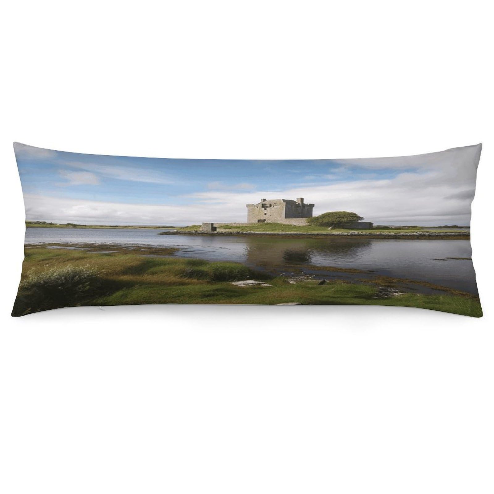 View of The Dunguaire Castle Throw Pillow Cover Soft Lumbar Pillow Covers with Zipper Breathable Rectangular Cushion Case Polyester Pillow Case Decorative Body Pillow Cover for Couch Bed
