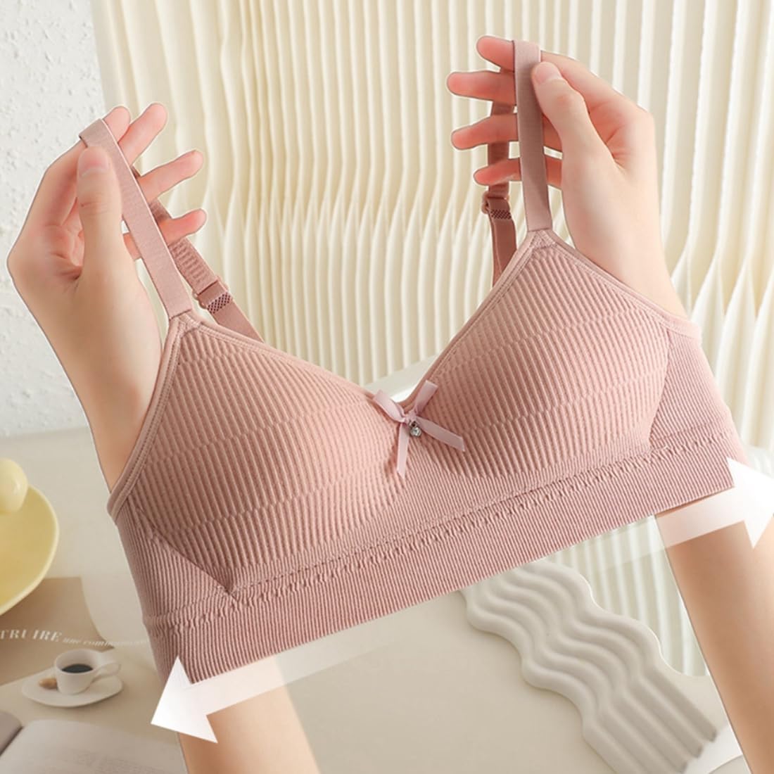 Teen Girls Training Bra Cotton Wire Free Adjustable Straps Breathable Bras 6 Pack - Image 5