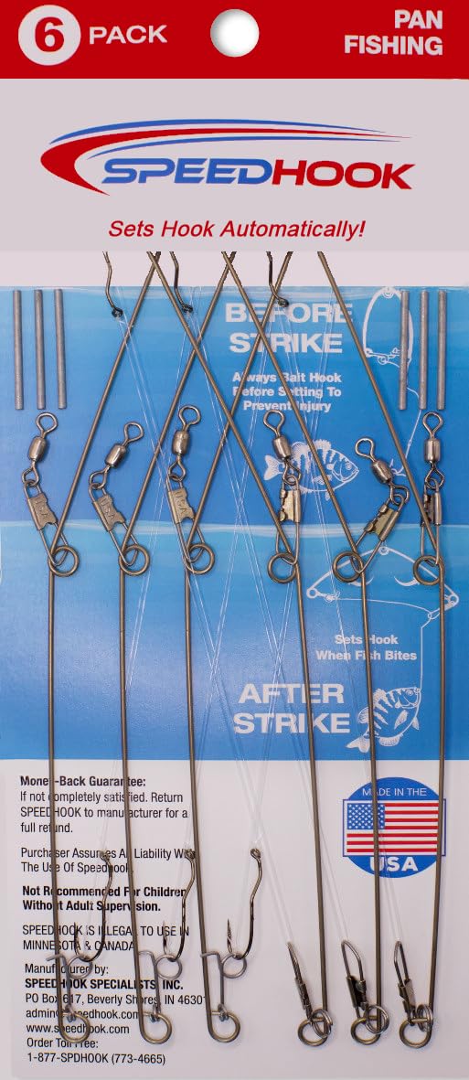Confezione da 6 ami da pesca caricati a molla, realizzati con filo in acciaio inossidabile antistress, imposta automaticamente il gancio