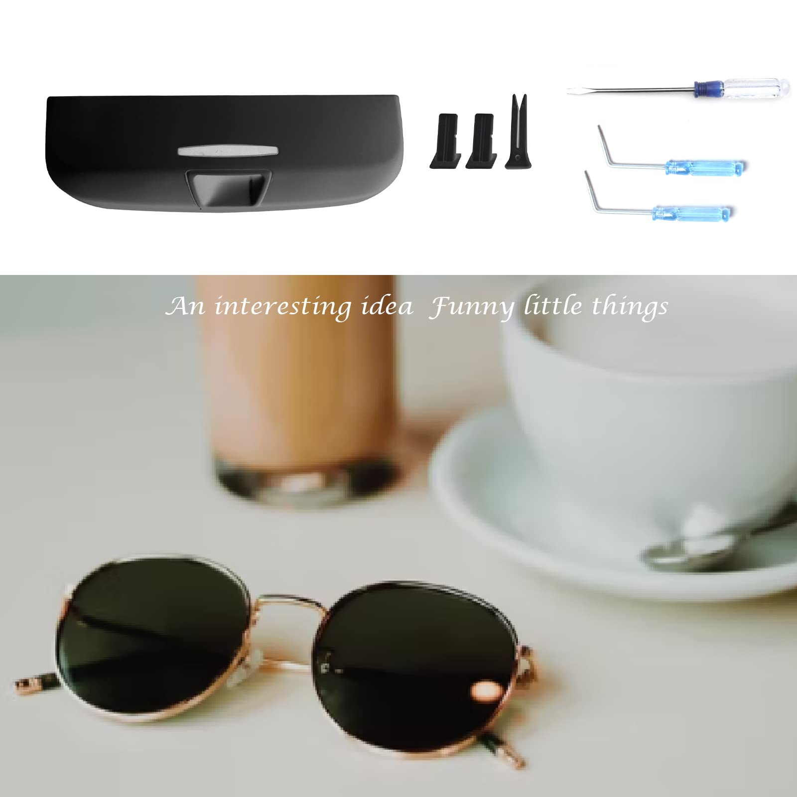 Étui à Lunettes Intégré Pour VW Golf 8 MK8 2020-2023 - Range Lunettes De Soleil Gris Pour Poignée De Plafond