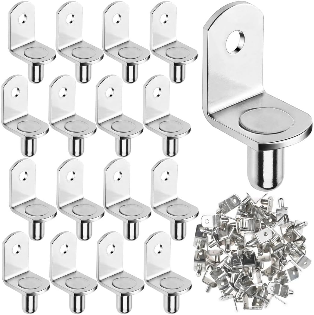 Generic 6 Mm L-Shaped Pins Cabinet Clips, Shelf Pins Support For Cabinets, Bookshelves, Furniture, Wardrobes, 200Pcs Shelf Support Pegs, Cold-Rolled Steel Shelf Bracket Pegs