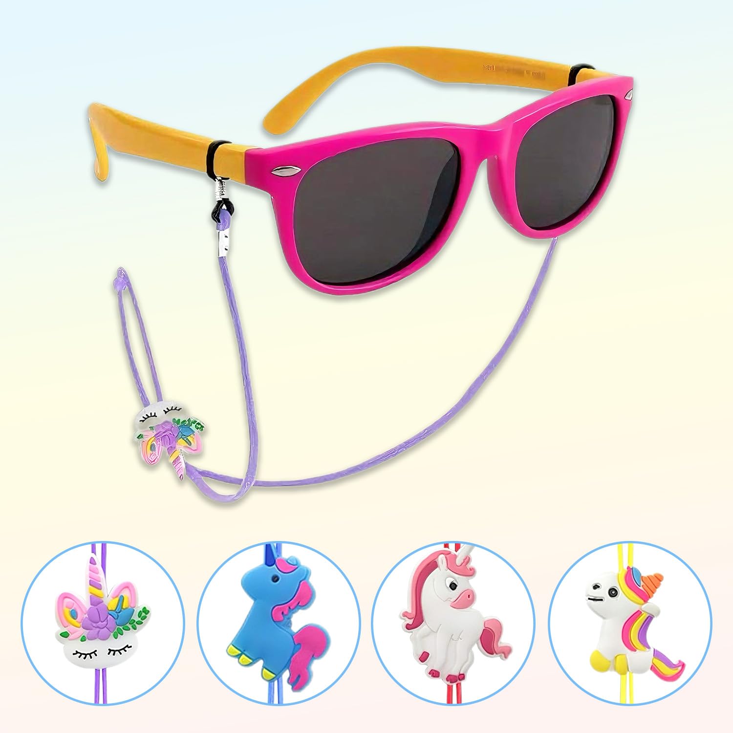 Cordon cordon pour lunettes de soleil - Licorne - Pour garçon et fille