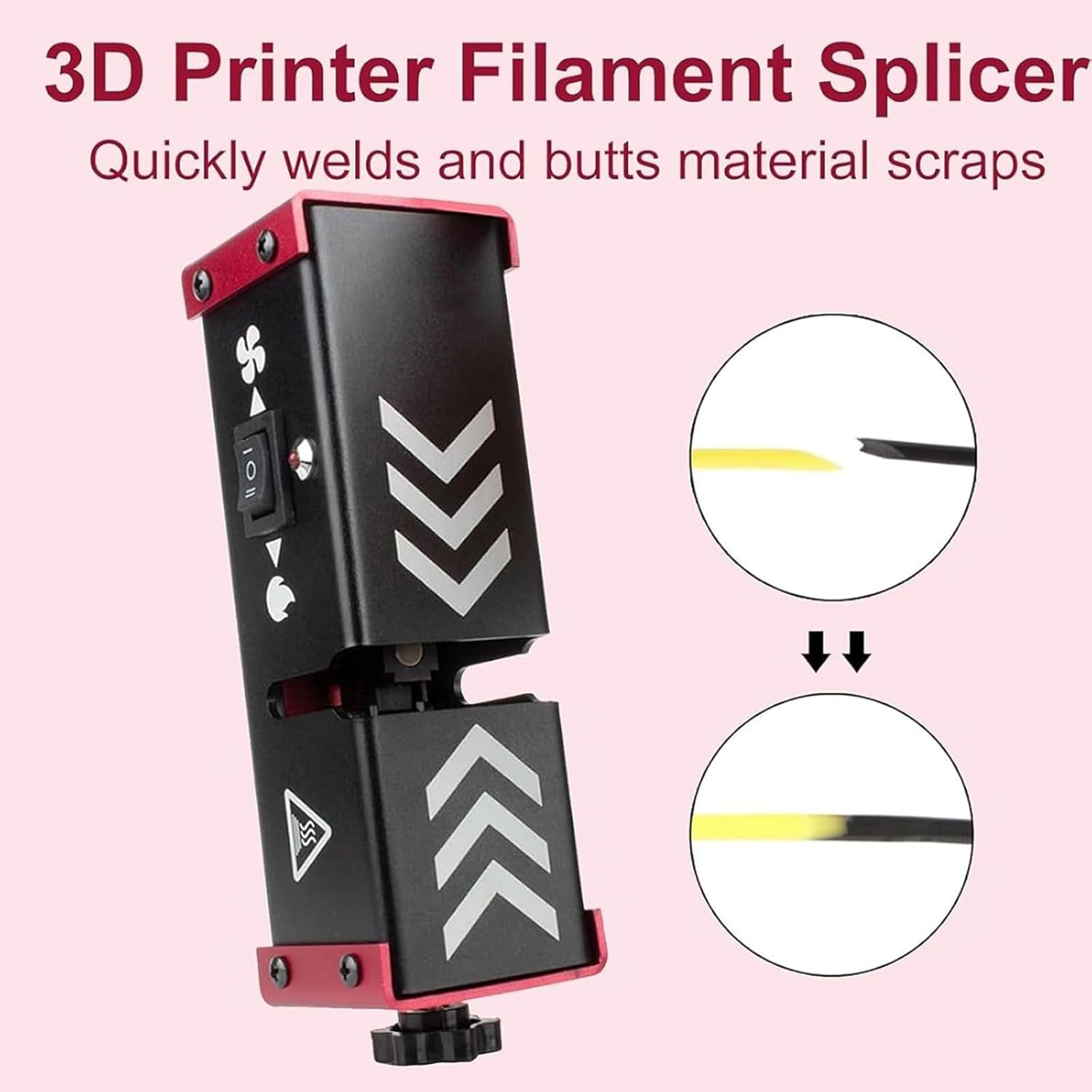 Soldadora Y Empalmadora De Filamentos para Impresoras 3D, Herramienta De Unión Y Soldadura Eficiente para Filamentos De 1,75 Mm con 100 Manguitos Y Maximiza El Uso del Filamento, Calentamiento