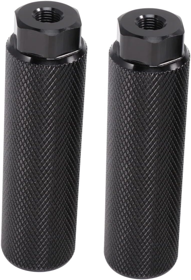 Mountain Bike Rear Foot Pegs Durable Aluminum Alloy Pedals Black Cylinder Design for Improved Stability Suitable for Mountain Biking
