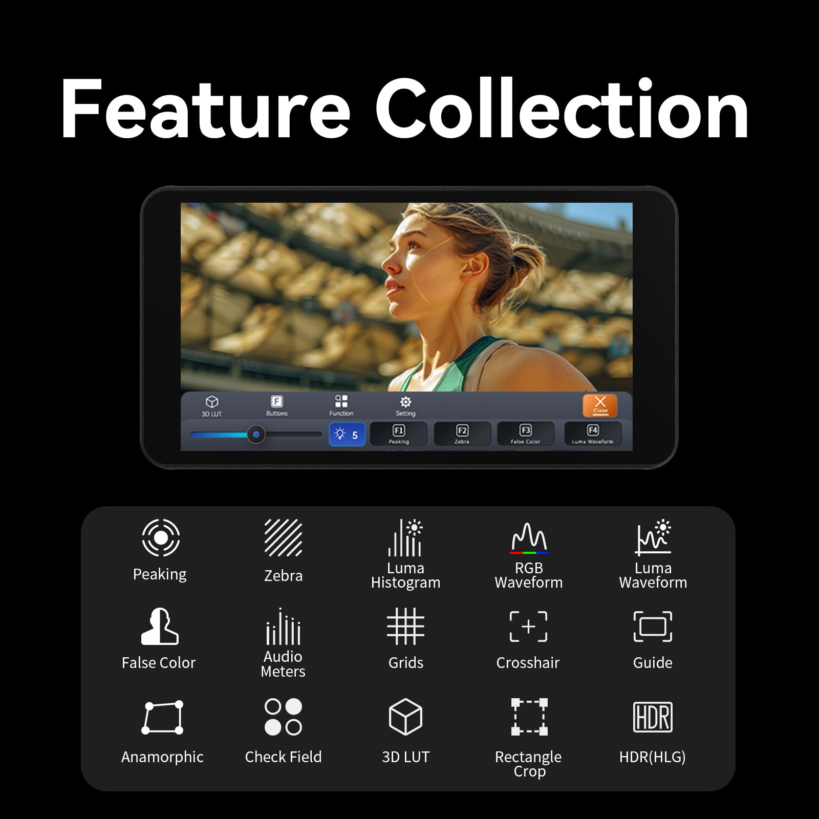Portkeys PT5 II 5" Kamera Field Monitor Touchscreen MOVNORM OS 4K HDMI IN/Out mit 3D LUT Luma/RGB Waveform Full HD Video Assist Monitor für DSLR und spiegellose Kamera