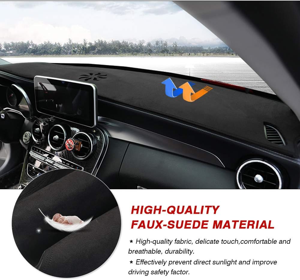 Cartist Suede Dash Mat for Mercedes Benz GLC 2016-2021 2022 Dash Cover Nonslip Dashboard Mat Protector Sunshade No Glare