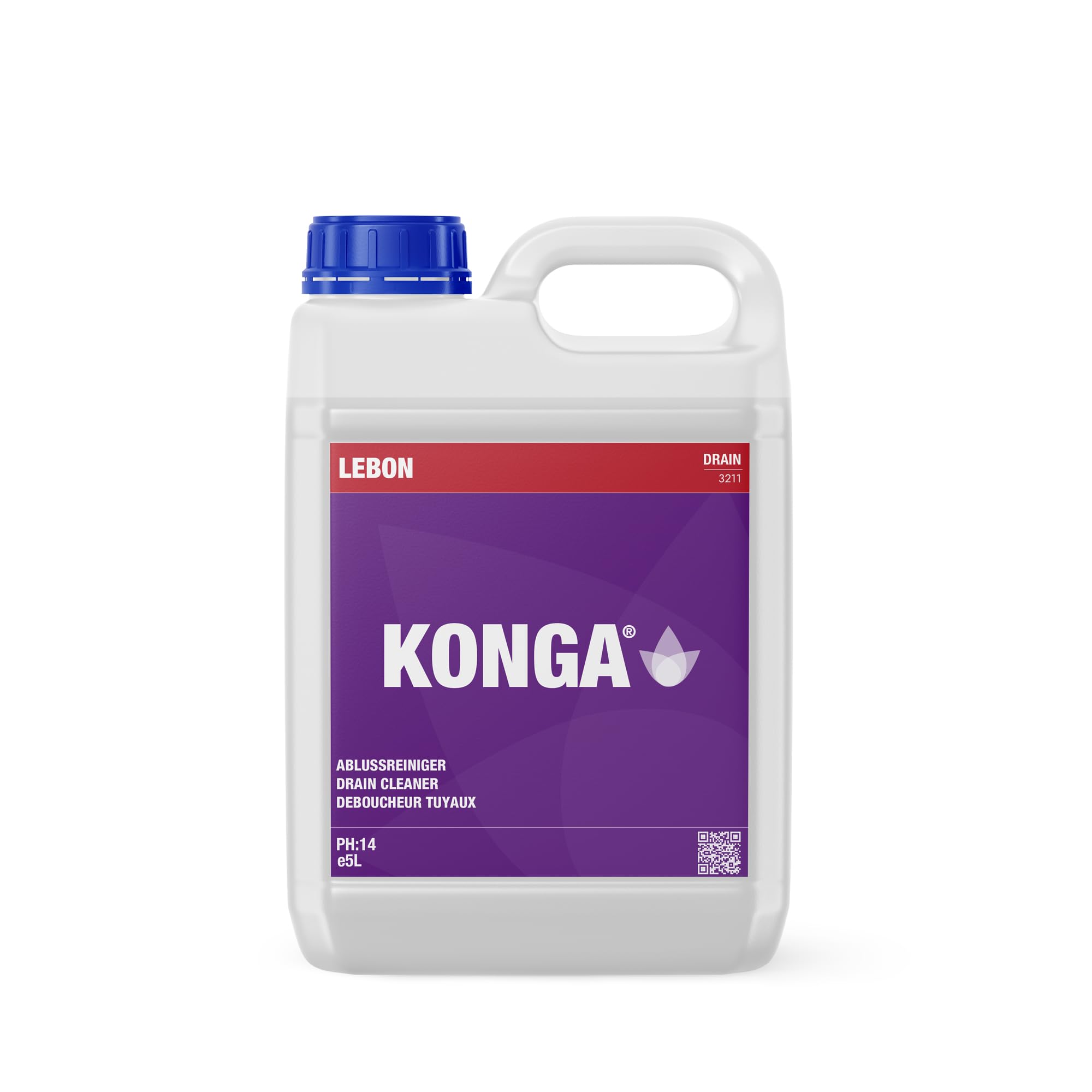 Konga Decapant Forte - Detergente professionale per tubi altamente alcalino, scioglie grassi, capelli e blocchi organici, per grandi cucine, scarichi industriali e applicazioni esigenti (5 l)