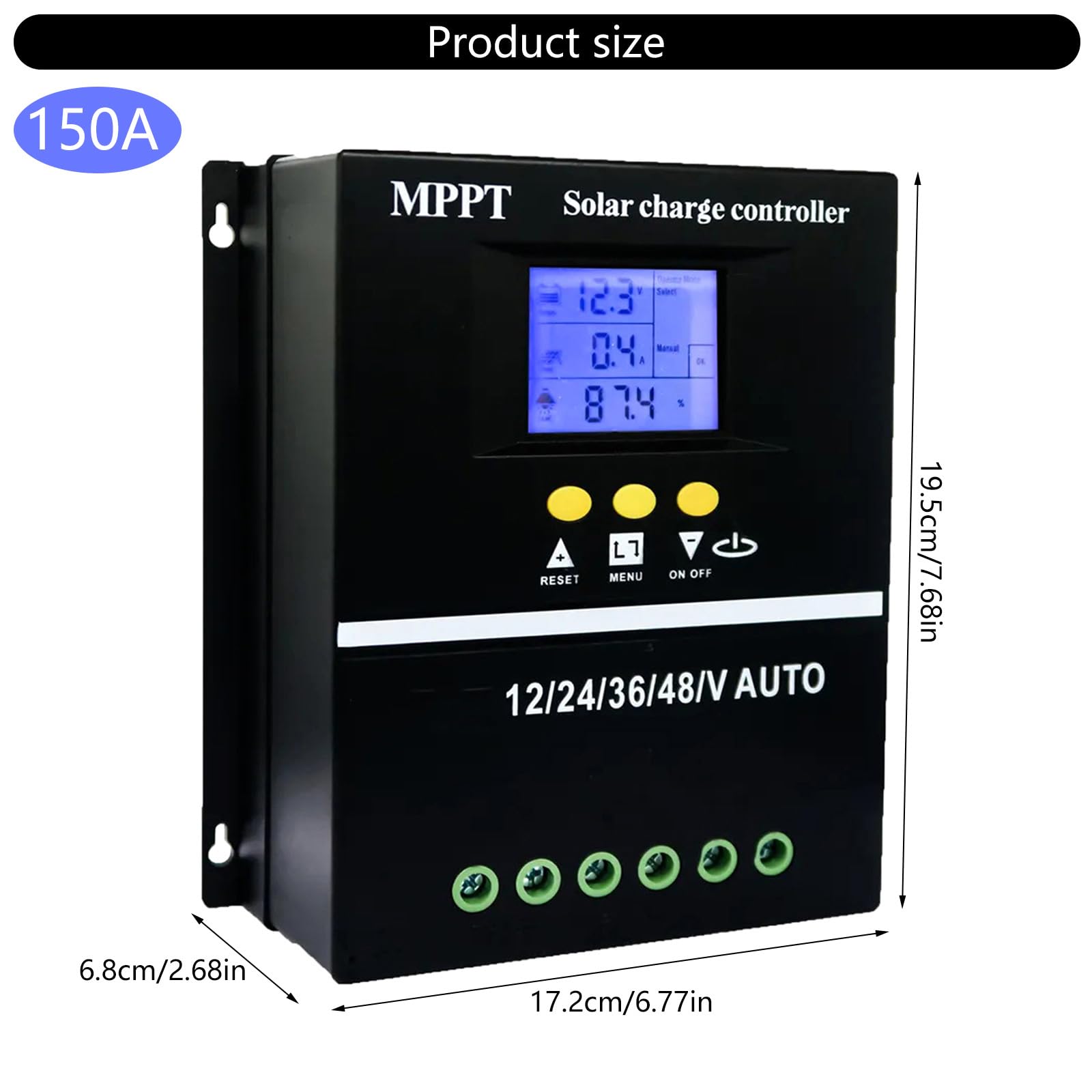 150 A MPPT Solarsystem-Controller, wetterbeständiges Gehäuse, effizientes Energiemanagement für Camper, Wohnmobile, Outdoor, Solar-Stromregler