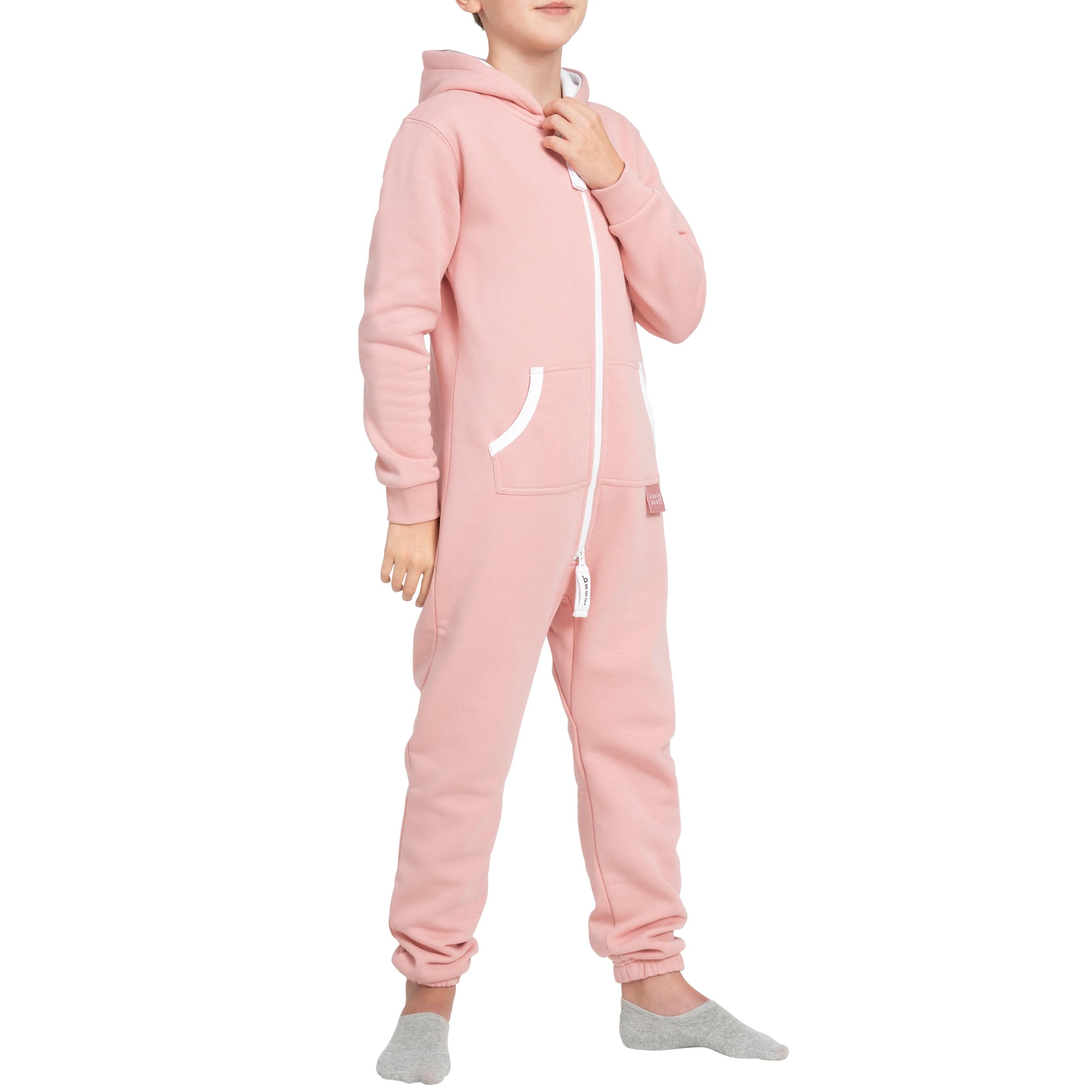 Basisstoff Yuppie Kinder Jumpsuit Jungen Mädchen Overall Rose Gr. 110-116