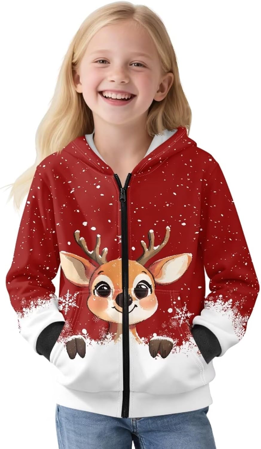 Hoodies for Teen Girls Zip Up Hooded Jacket Girls Oversized Sweatshirt Warm Kawaii Clothes for Holiday Travel