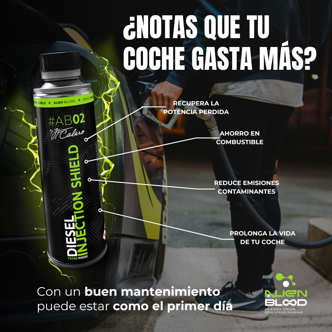 Alien Blood - Pack de 12 x 250 ml - Limpiador y Protector de Inyectores Diesel + Aditivo para Combustible Premium + Alto Rendimiento