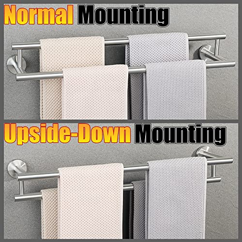 Alise Double Bath Towel Bars Towel Racks For Bathroom Lavatory,Wall Mount Towel Holder Sus304 Stainless Steel Towel Hanger Rail,Gyt6902-Ls Brushed Nickel,24-Inch #TOP4
