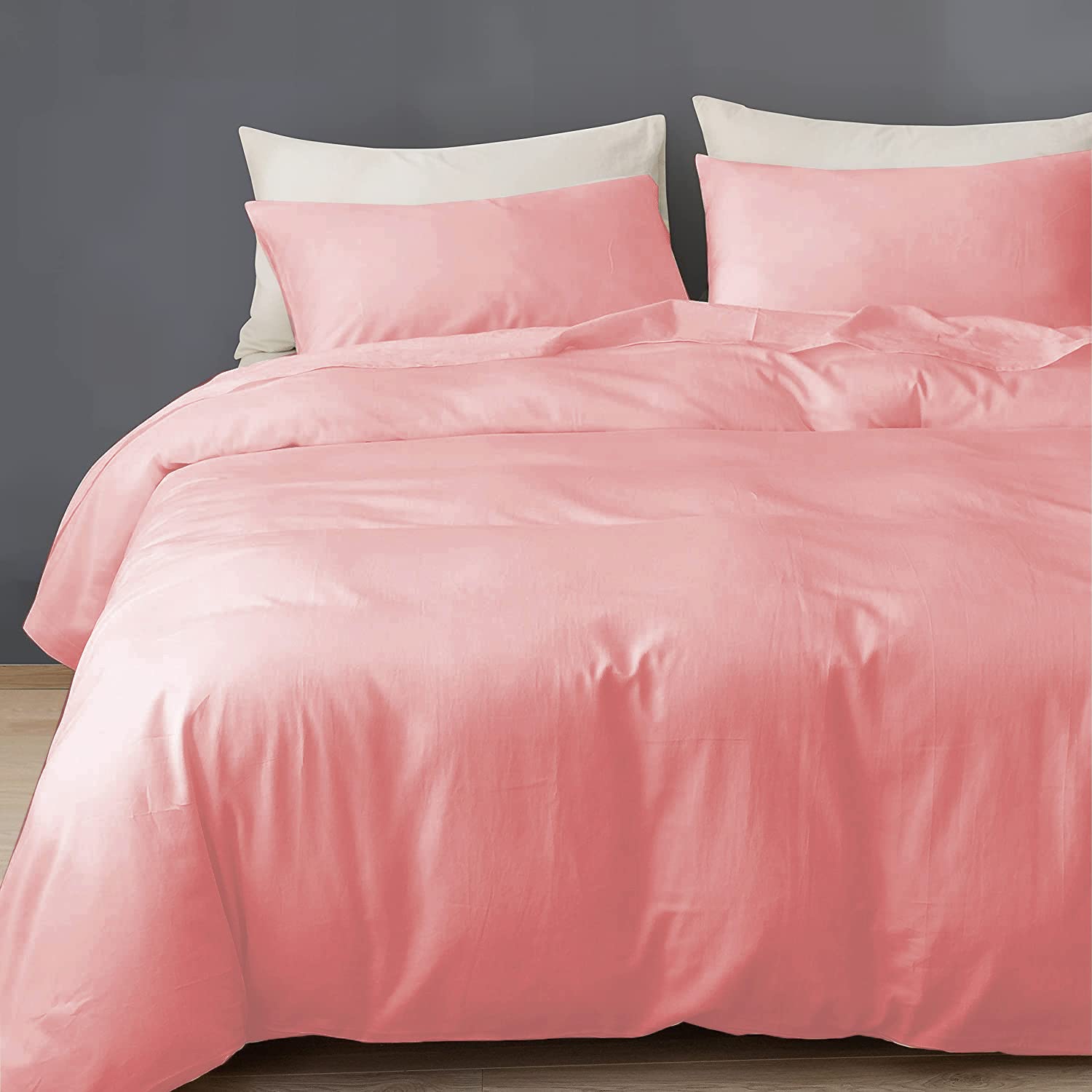 GREATOYAR Juego de Nórdica,Juego de Funda de Edredón, Set de 3 Piezas, 1 Funda Nórdica, 1 Sábana Bajera Ajustable, 1 Funda de Almohada, Poliéster, Transpirable, Cama 90cm, Rosa