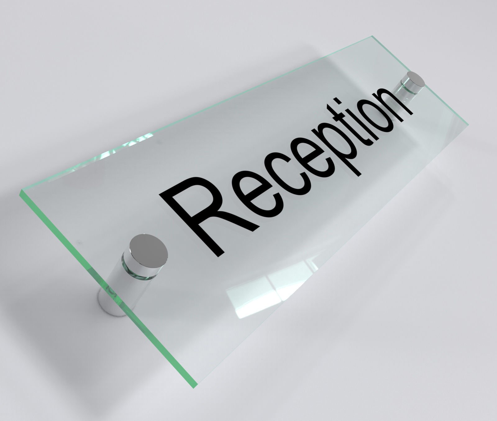 Office Door Wall House Number Sign Plaque- Quality Glass Effect Acrylic Perspex (Reception)