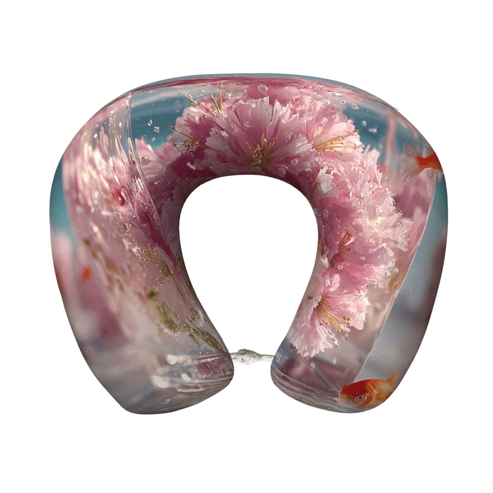 BOAIHH Beneath the Cherry Blossoms Memory Foam Travel Pillow for Soft Comfort Fits Snugly for Naps Office, and Airplane Use