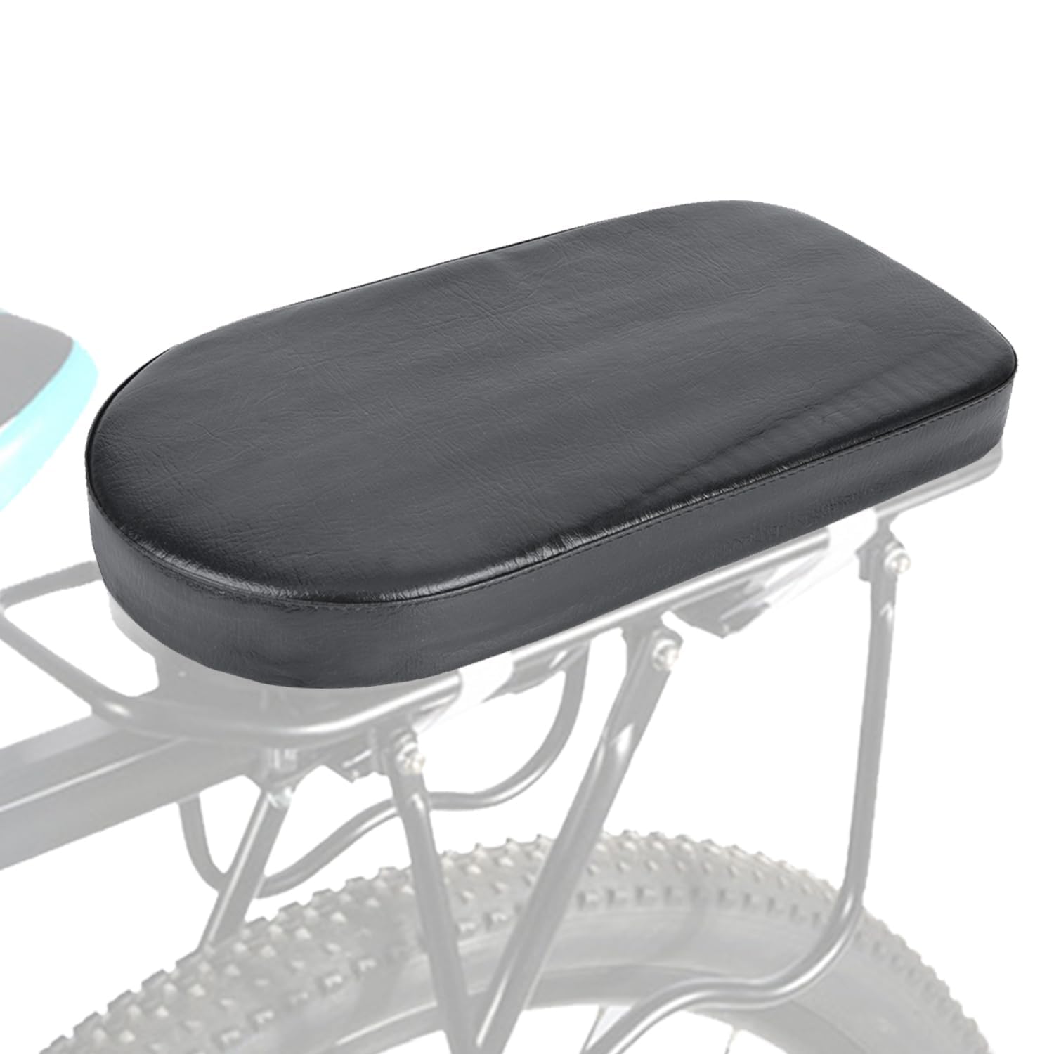 Coussin de selle de vélo en polyuréthane noir pour selle de vélo de montagne - Large coussin doux - Accessoire de vélo pour l'école, le sport, le sentier