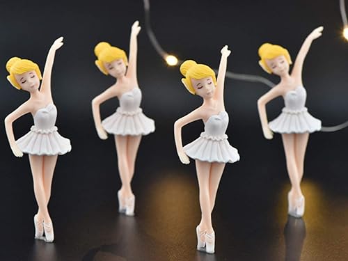 Miniatura 4 de 4 figuras de bailarina bailarina para niña, decoración de pastel de bailarina en miniatura, maceta para decoración de casa de muñecas, decoración de