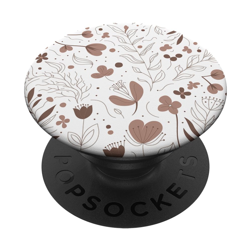 Minimalist Botanical Pattern | Neutral Floral Design PopSockets Adhesive PopGrip