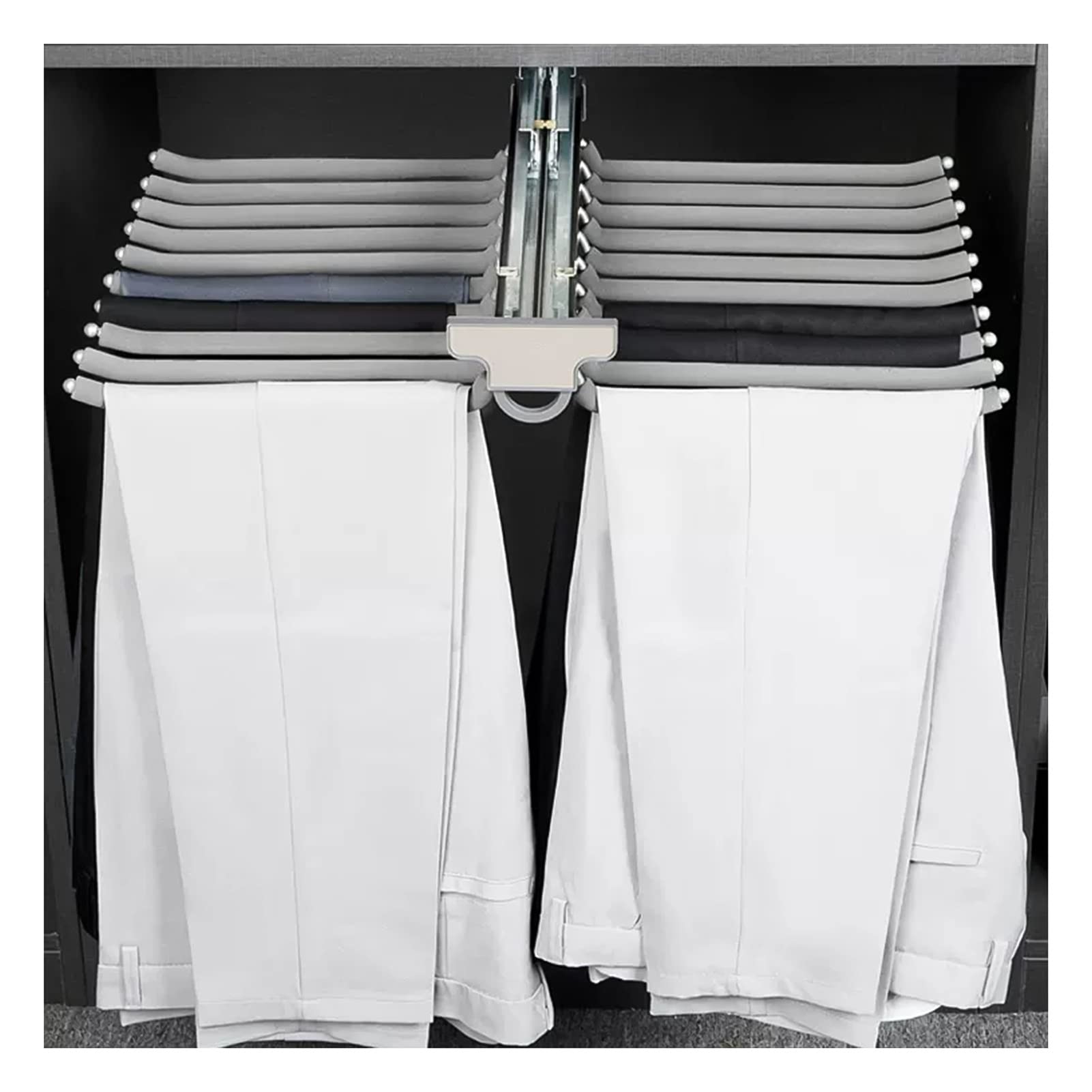 Porte-pantalons extractible 22 bras en acier pour dressing