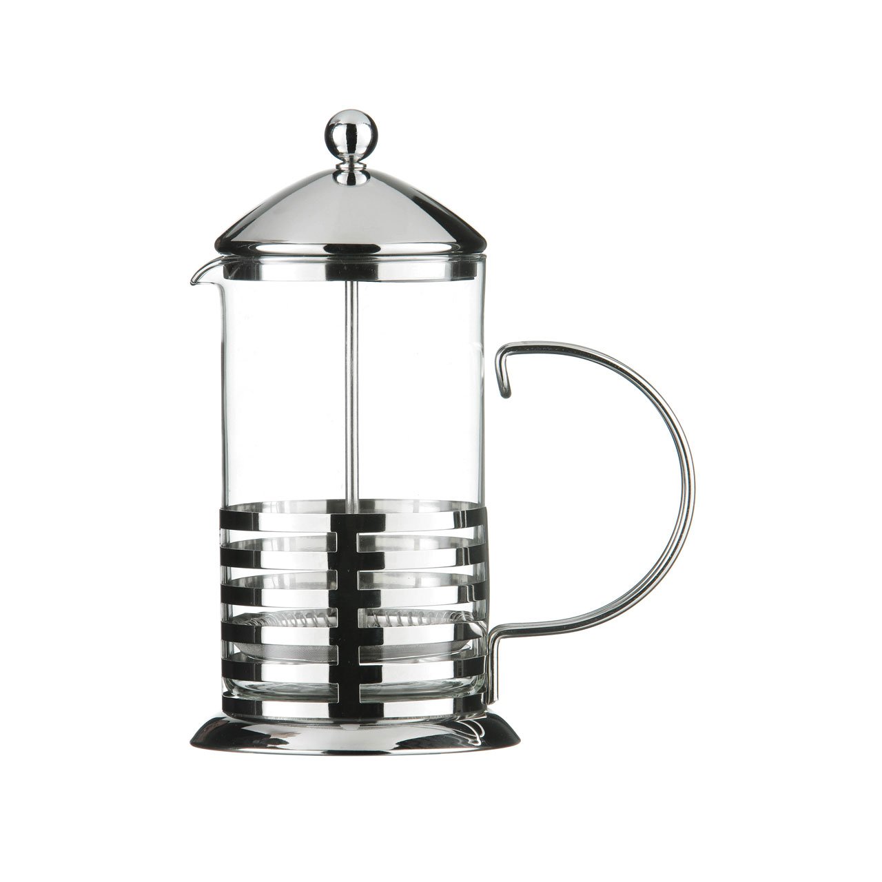 Cafetiere Chrome/Heat Resistant Glass Insert 6 Cup/800ml New Attractive Quality