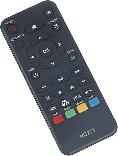 WINFLIKE NC271 - Control remoto de repuesto para reproductor de DVD Blu-Ray de Philips NC271UL BDP1502F7 BDP1502