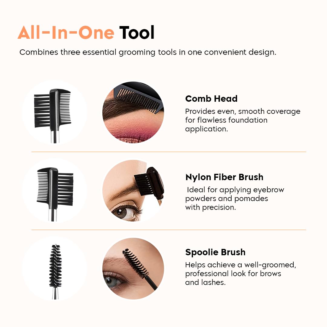 Gleva 3 In 1 Eyelash Comb, Shaper And Eyebrow Brush Double Head, Lash Shaping Makeup Tool For Women, Girls Cosmetic Travel Brushes For Separating Lashes, Eliminating Mascara Clumps, Grooming Brows. - Image 6 thumbnail