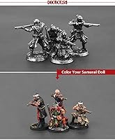 Vista 3 de Modelo Samurai de aleación, juguete antiguo modelo de mini guerrero, juegos de mesa de estilo japonés y decoración de ajedrez manual militar, muñeca