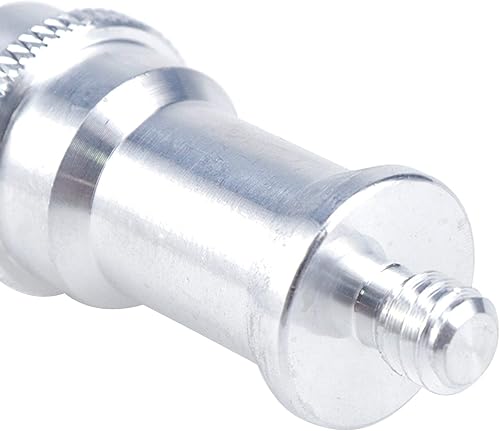 Miniatura 5 de MY MIRONEY Paquete de 2 adaptadores de rosca macho de 38" a 14" de aleación de aluminio, adaptador de tornillo, espiga para soporte de luz de