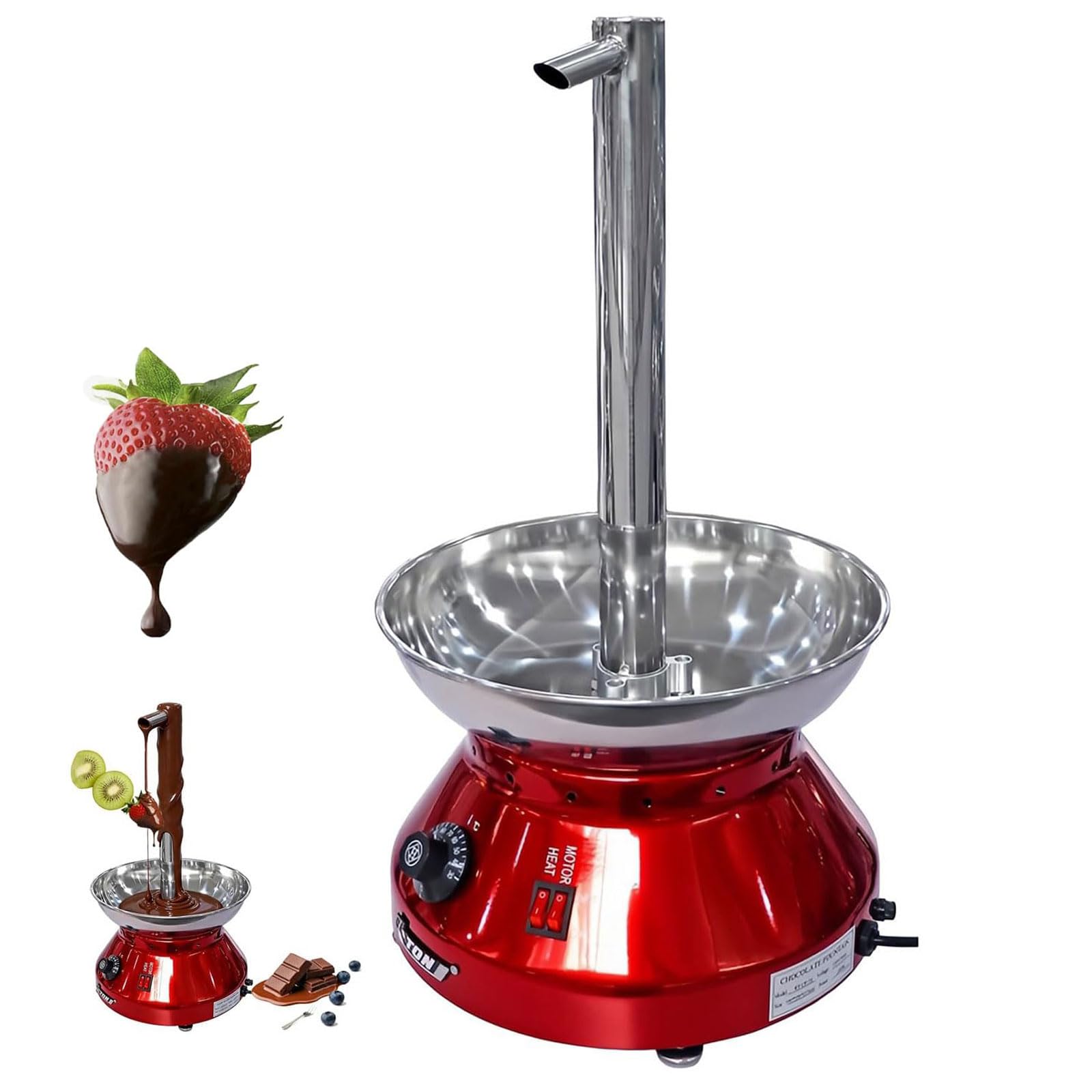Máquina de fuente de chocolate, fuente eléctrica de fondue con control de temperatura, capacidad de 3000 ml, ideal para fiestas y celebraciones