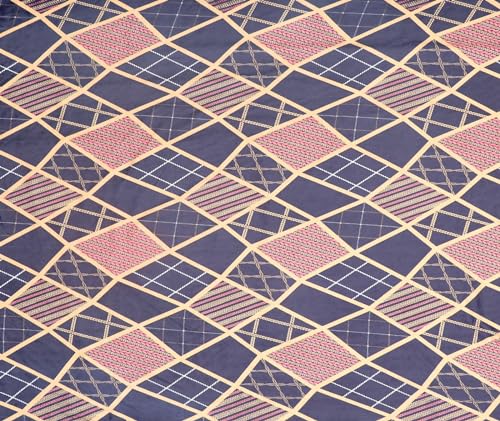 Image of NEW LEAF Premium Cotton Elastic Fitted Bedsheets with 2 King Size Pillow Covers | Double Bed with All Around Elastic 180 TC Supersoft | Size - 72 King Sizex78+10 inches | Navy Pink Mosaic