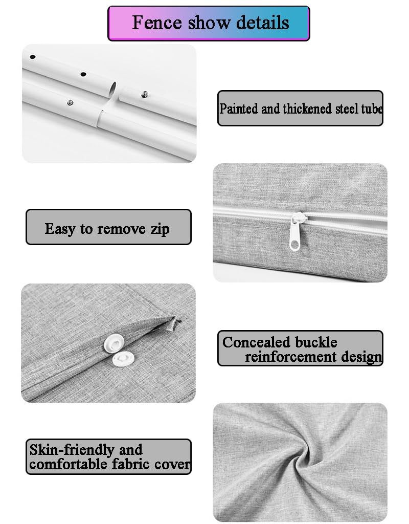 Mgchowue Barre De Lit, 50/60cm Protège-lit, 5 Trous Hauteur Réglable