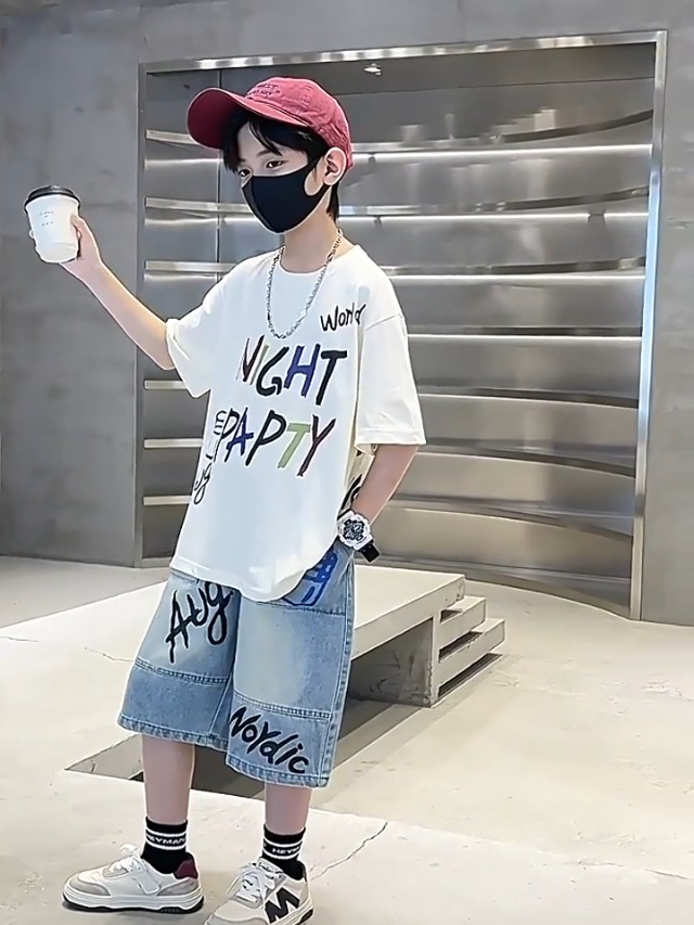 Amazon.co.jp: [Mikaoro] 子供服 男の子 セットアップ 夏 服 Tシャツ