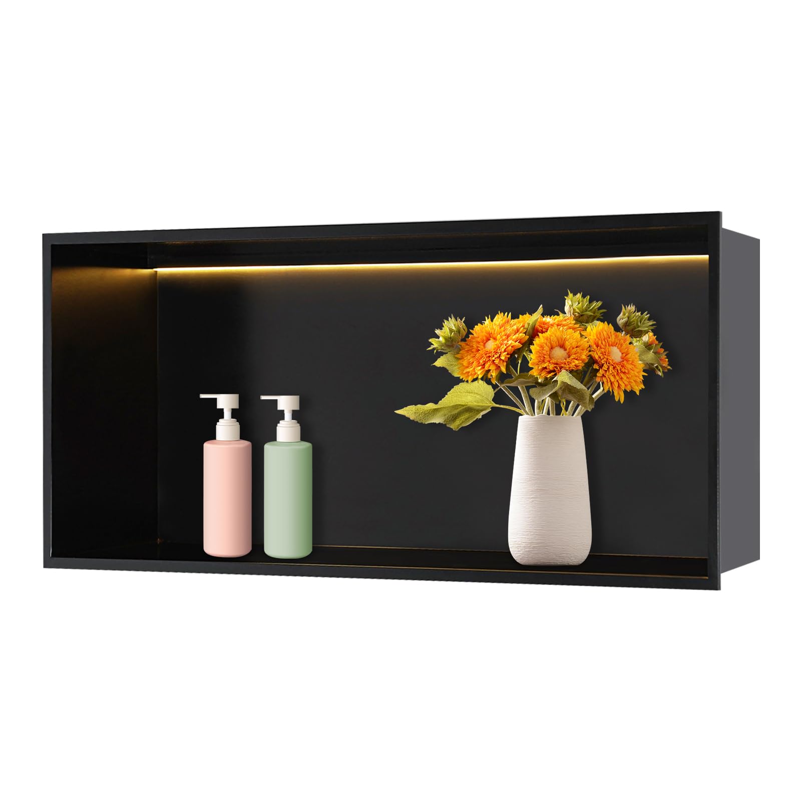 Étagère de douche LED étanche IP65 pour ranger vos soins sans encombrer la baignoire
