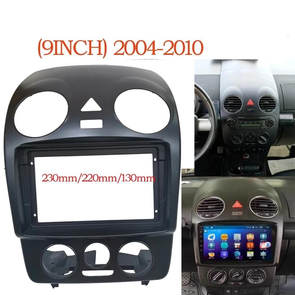 Genérico Marco de Radio de Coche Kit De Marco De Coche 2 DIN De 9 Pulgadas Panel Salpicadero para VW 2004-2010 Pantalla Reproducción Coche GPS MP5 Android Radio GPS Panel Salpicadero