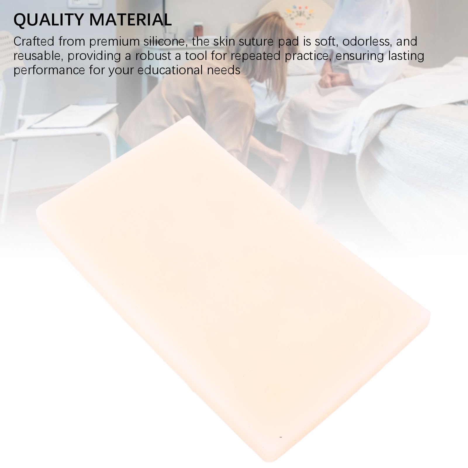 Suture Practice Pad, Realistic DIY Silicone Skin Model Reusable Suturing Training Pad for Medical and Veterinary Students